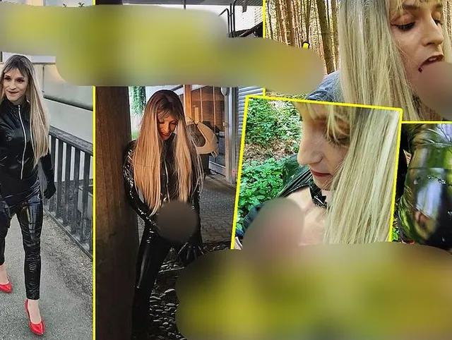 Stadtbummel als Lack Schlampe!! Nach Public-Wichsen muss sein Schwanz entsaftet werden!!
