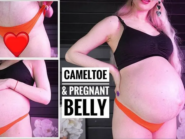 Cameltoe & schwangerer Bauch im Letzten Monat