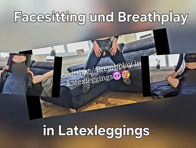 100% Latex ! Facesitting in Latex mit Breathplay ! Geil !