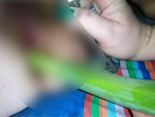 Fisting mit Lauch im Arsch