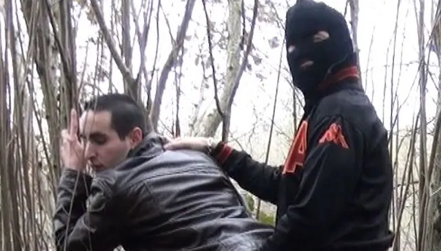 393 slut  fucked hard in cruising forest by my XXL COCK dressed in ganster