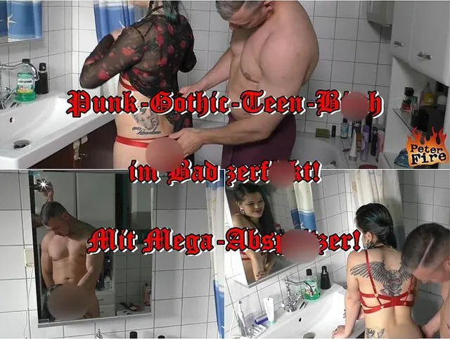 Punk-Gothic-Teen-Bitch im Bad zerfickt!