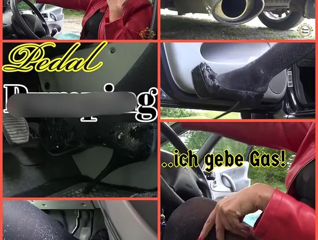 Pedal Pumping in sexy Outfit und Heels