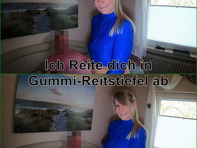 Ich Reite dich in Gummi-Reitstiefel ab