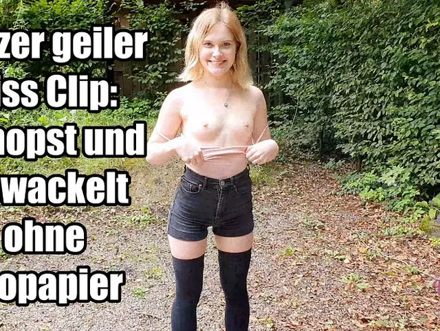 Kurzer geiler Piss Clip: Gehopst und gewackelt ohne Klopapier