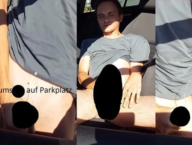 Cumshot auf Parkplatz