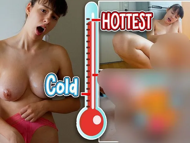 ICH BRAUCH’S HEISS NACH DEM EIS!!Kühlschrank auf, Beine breit, Dildo rein!