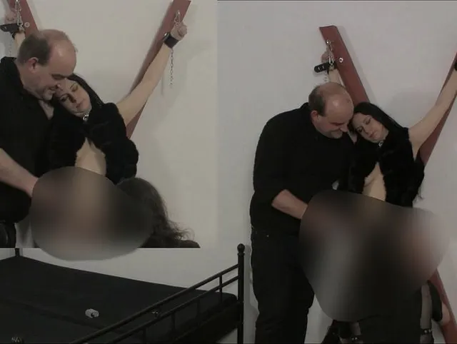Ceira wird mit dem Vibrator dem Nadelrad und Streicheleinheiten am Kreuz verwöhnt