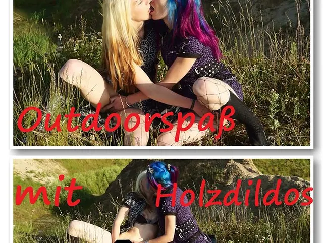 Outdoor spaß mit Holzdildos