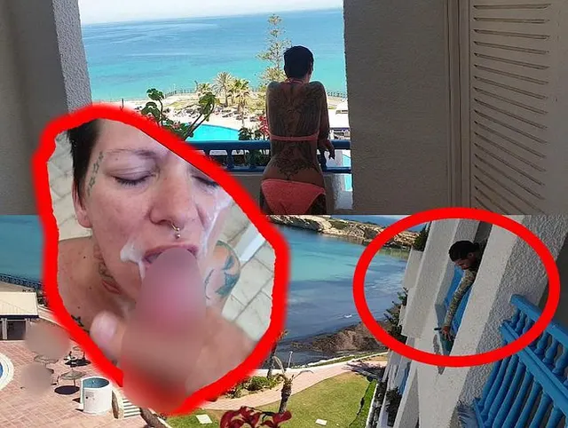 Auf dem Hotelbalkon mit geiler Aussicht