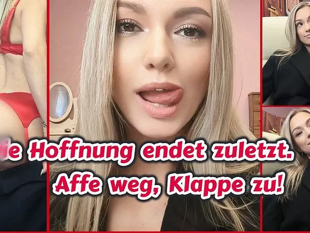 Die Hoffnung endet zuletzt. Affe weg, Klappe zu!