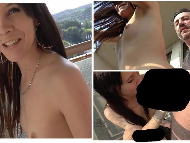 ihr erster Publickfick auf dem Balkon