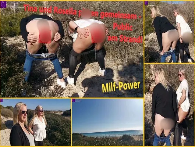 Tina und Rosella pissen gemeinsam -  Public am Strand!