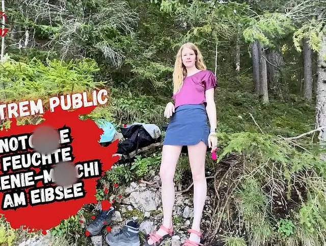 Extrem Public! Notgeiles Teen besorgt es sich am Eibsee!