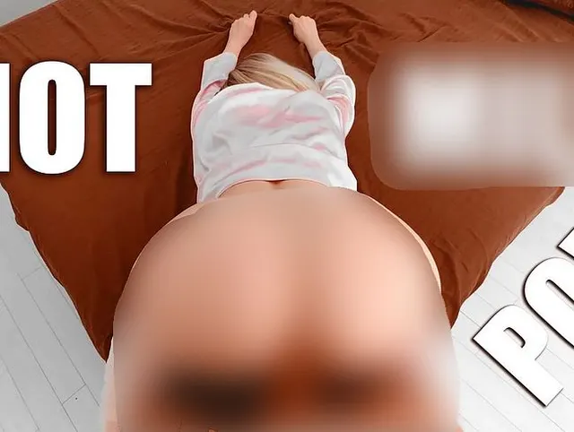 POV: MILF mit großem, rundem Hintern im Seidenpyjama lässt sich ihre Löcher benutzen