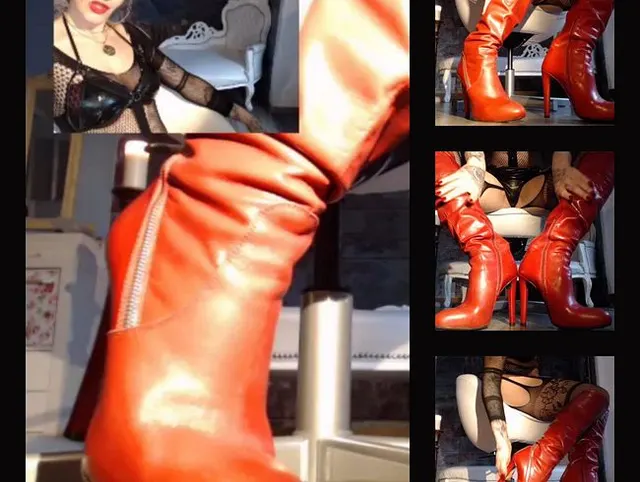 Dominante  Stiefel Wichsanweisung für den Stiefelknecht der Herrin
