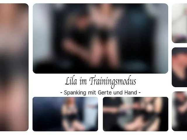 Lila im Trainingsmodus - Spanking mit Gerte und Hand