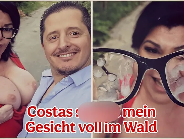 Costas spritzt mir aufs Gesicht Outdoor im Wald