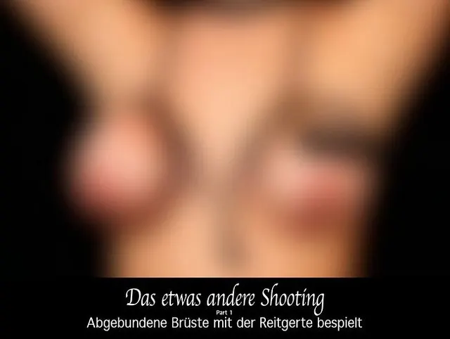 Das etwas andere Shooting – Part 1 – Abgebundene Brüste mit der Reitgerte bespielt