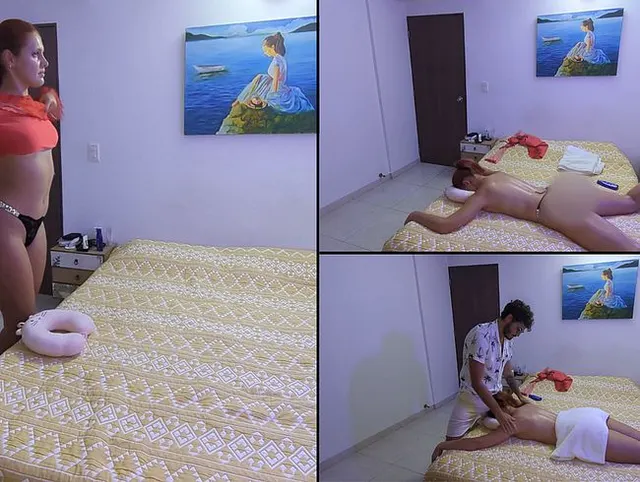 Ich gehe zu meinem perversen Masseur und lutsche ihm während der Massage den Schwanz