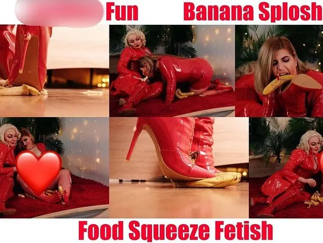 Banana Splosh Food Squeeze Fetish