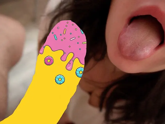 Langsamer Blowjob eines Schulmädchens, Nahaufnahme