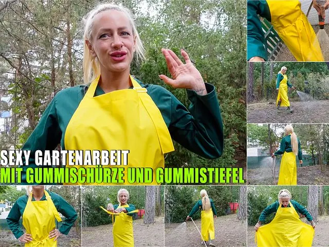 Mit Gummischürze Gummistiefel und Kittel im Garten I Mein geiler Gummifetisch
