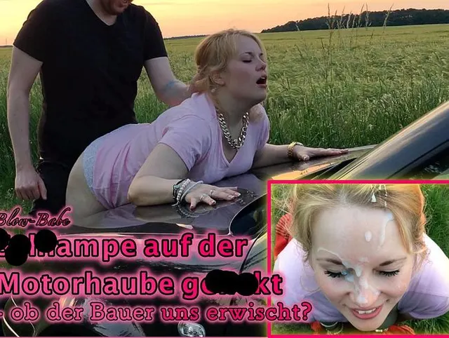 Auf der Motorhaube gefickt - erwischt uns der Bauer?