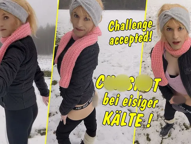 Challenge accepted! Cumshot bei eisiger Kälte!