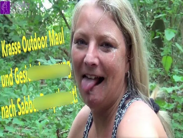 Krasse Outdoor Maul und Gesichtsbesamung nach Deepthroat!