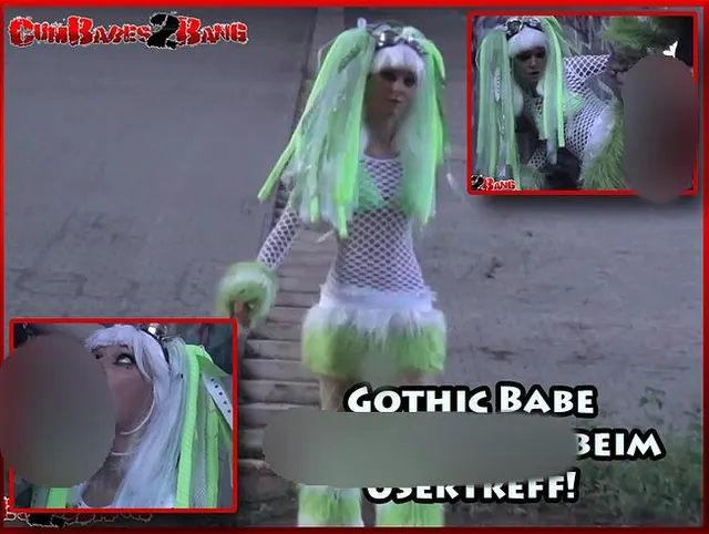 Gothic Babe hart benutzt beim Usertreff!