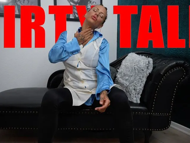 Extrem heißer Dirty Talk in Kittel und Satinbluse mit Abspritz Countdown