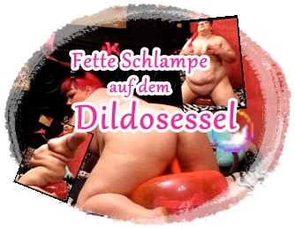 Fette Schlampe reitet Dildosessel