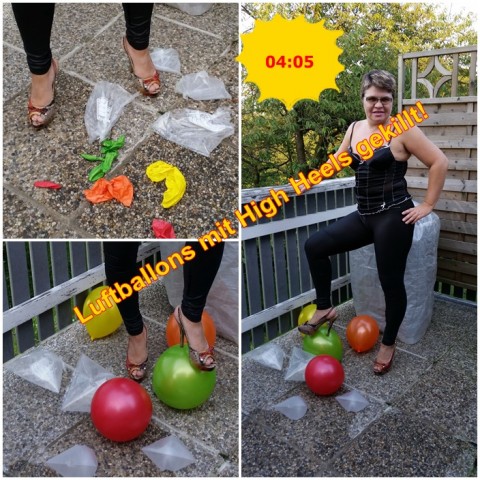 Luftballons mit High Heels gekillt!