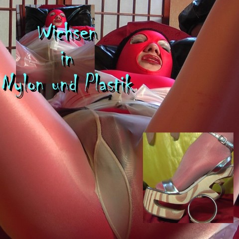 Wichsen in Nylon und Plastik