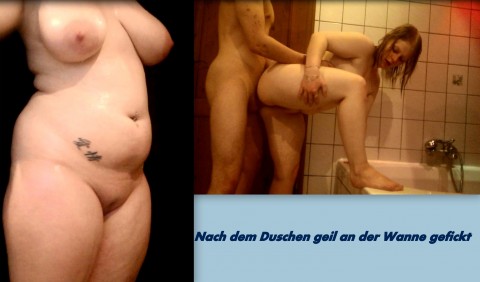 Nach dem Duschen geil an der Wanne gefickt!