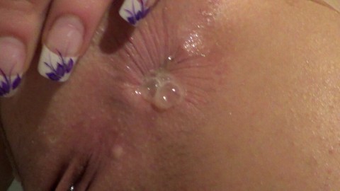 Mega viel SPERMA aus dem Arsch gedrückt