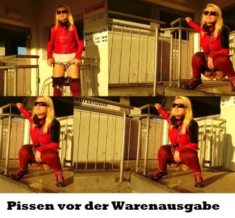 Pissen vor der Warenausgabe