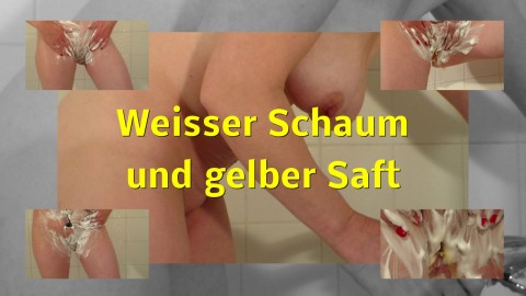 Weisser Schaum und gelber Saft