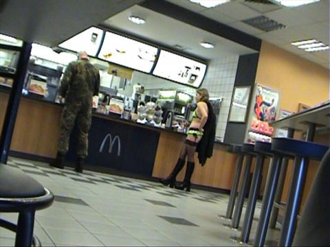 Public in the fast food restaurant